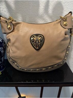 Gucci Beige Caramel Guccissima Leather Babouska Heart Hobo